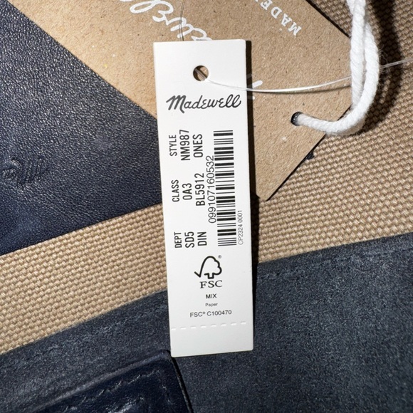 Madewell | The Essential Mini Tote | Suede Navy | Style NM987 - Picture 2 of 2